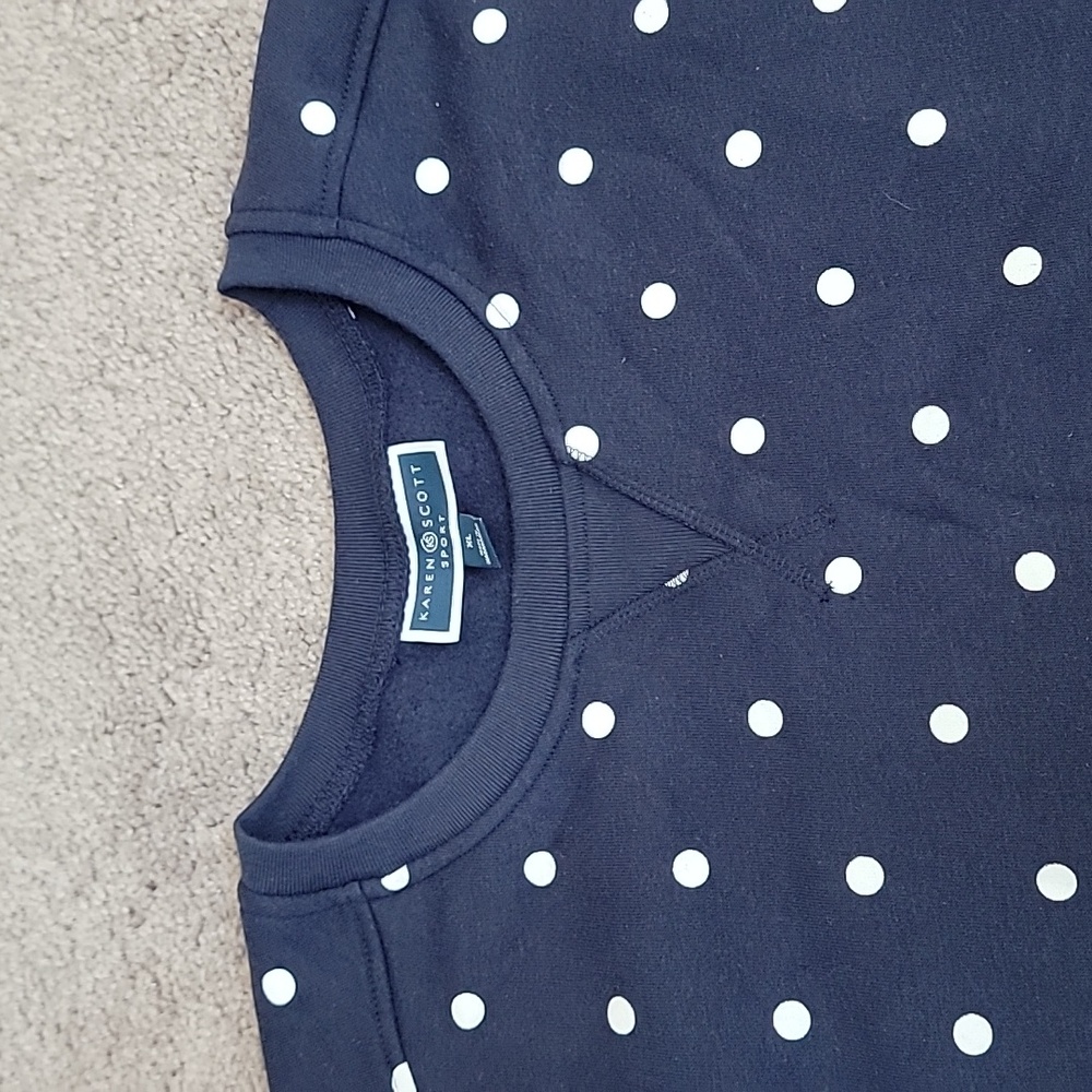 Karen Scott Dot Print Sweatshirt - XL - Picture 3 of 12